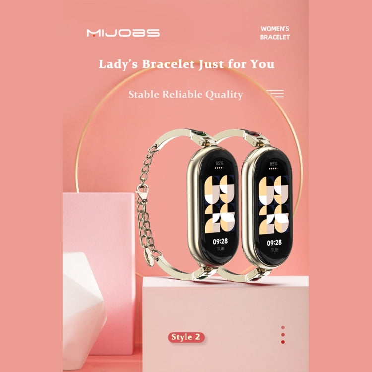 For Xiaomi Smart Band 10 / 9 / 8 Mijobs Mermaid Beauty Bracelet Watch Band(Light Gold Green) - Watch Bands by MIJOBS | Online Shopping UK | buy2fix