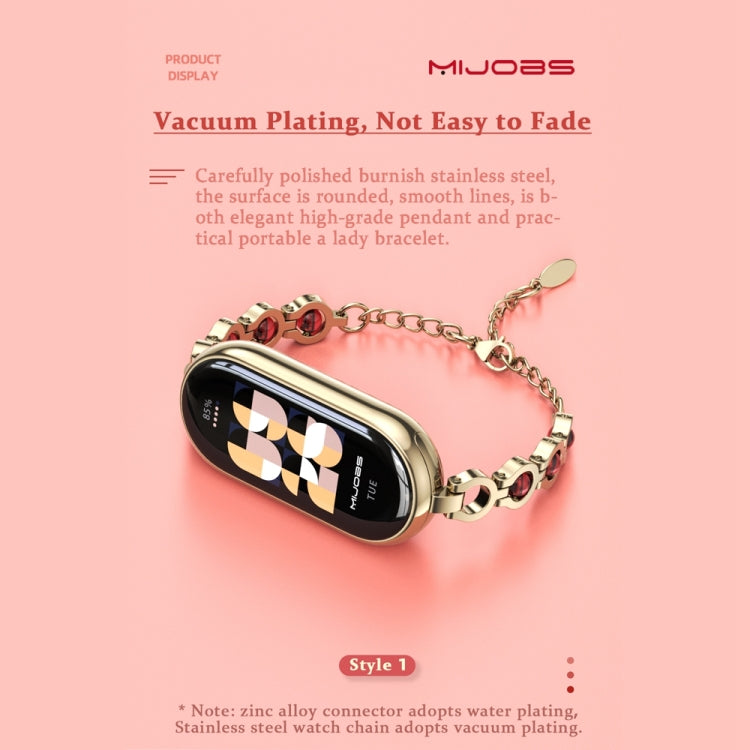 For Xiaomi Smart Band 10 / 9 / 8 Mijobs Mermaid Beauty Bracelet Watch Band(Light Gold Green) - Watch Bands by MIJOBS | Online Shopping UK | buy2fix