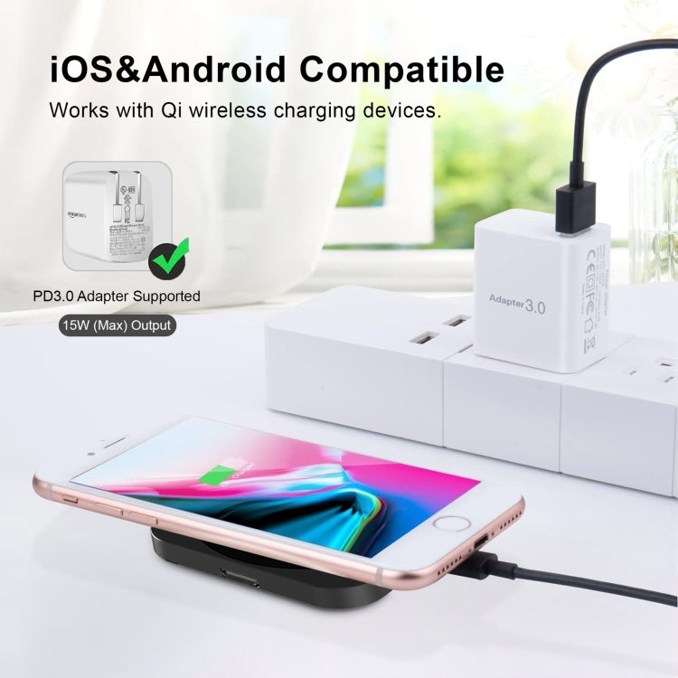 For iPhone / AirPods / iWatch Series 3 in 1 Portable Wireless Charger(Black) by buy2fix