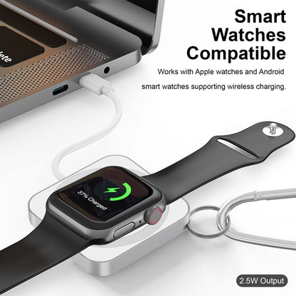 For iPhone / AirPods / iWatch Series 3 in 1 Portable Wireless Charger(Silver) by buy2fix