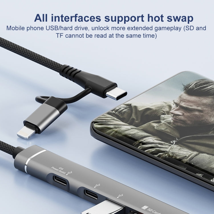 5 in 1 USB-C / Type-C to USB-C / Type-C + USB + SD & TF Card Reader by buy2fix