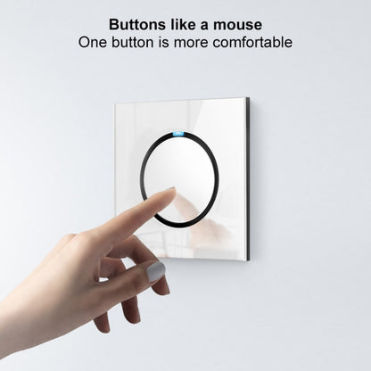 86mm Round LED Tempered Glass Switch Panel, White Round Glass, Style:Four Open Dual Control -  by buy2fix | Online Shopping UK | buy2fix