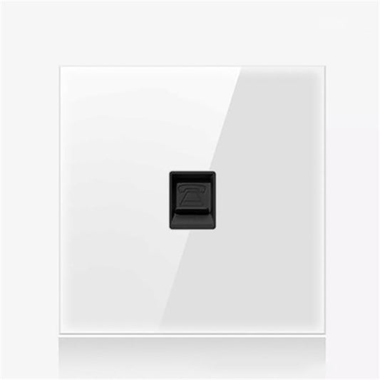 86mm Round LED Tempered Glass Switch Panel, White Round Glass, Style:Telephone Socket -  by buy2fix | Online Shopping UK | buy2fix