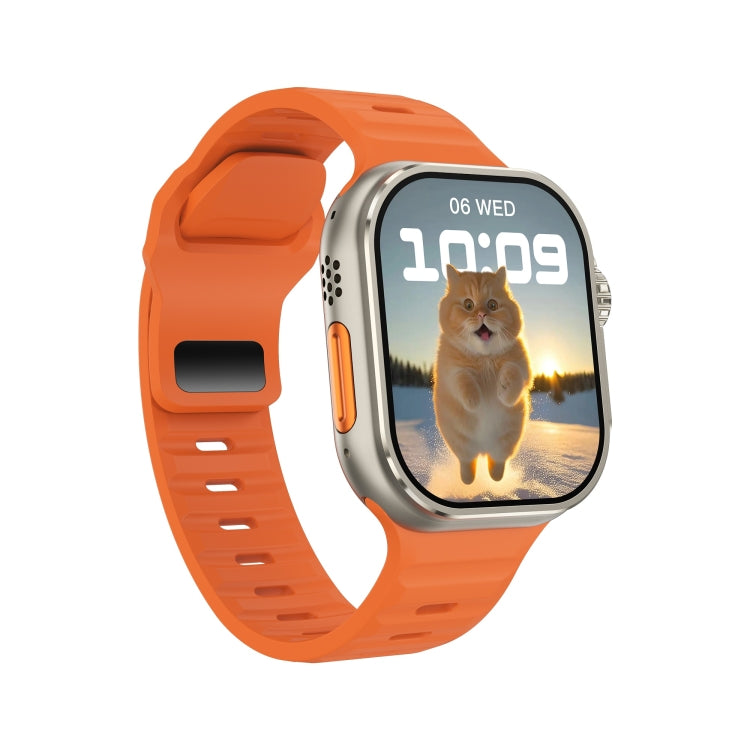 iW9 Ultra 2.04 inch Screen Smart Call Watch, BT Call / Heart Rate / Blood Pressure / Blood Oxygen(Orange Gold) by buy2fix