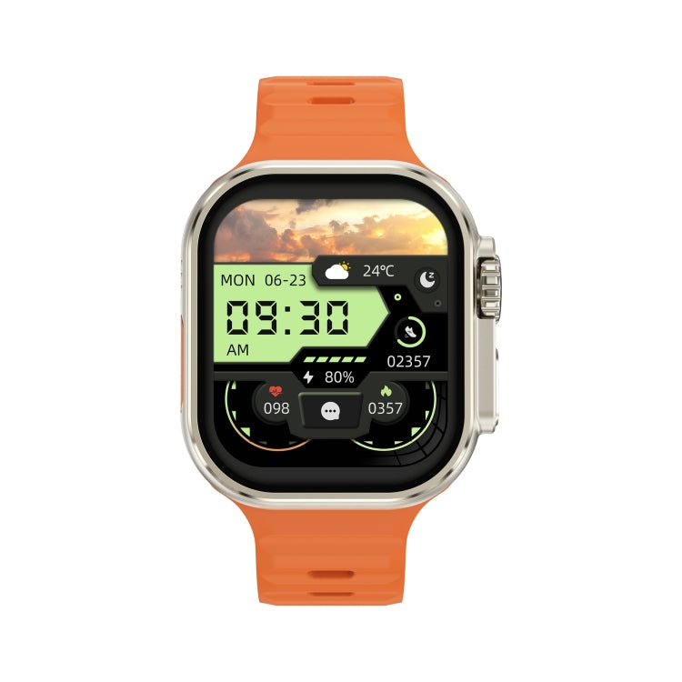 iW9 Ultra 2.04 inch Screen Smart Call Watch, BT Call / Heart Rate / Blood Pressure / Blood Oxygen(Orange Gold) by buy2fix
