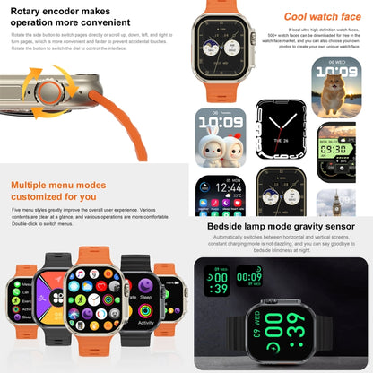 iW9 Ultra 2.04 inch Screen Smart Call Watch, BT Call / Heart Rate / Blood Pressure / Blood Oxygen(Orange Gold) by buy2fix