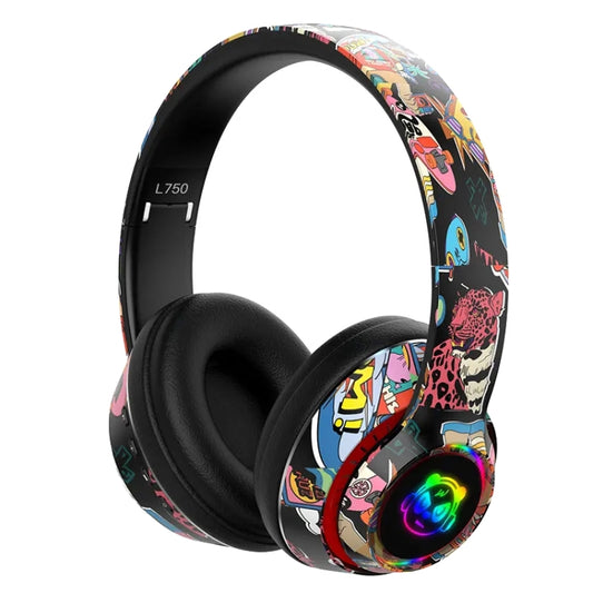 L750 3 in 1 RGB Graffiti Pattern Wireless Gaming Noise Reduction Headset(Black) - Headset & Headphone by buy2fix | Online Shopping UK | buy2fix