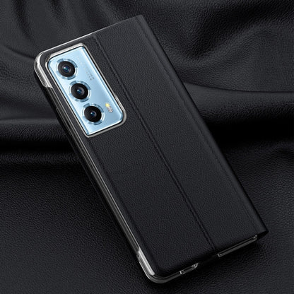 For Honor Magic Vs2 Attraction Flip Holder Side Window Smart Leather Phone Case(Black) - Honor Cases by buy2fix | Online Shopping UK | buy2fix