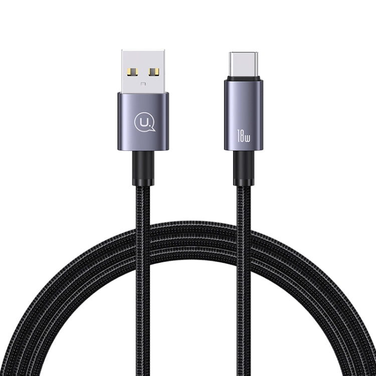 USAMS US-SJ663 USB To Type-C 3A Fast Charge Data Cable, Length: 1.2m(Black) - USB-C & Type-C Cable by USAMS | Online Shopping UK | buy2fix