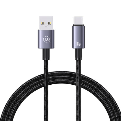 USAMS US-SJ663 USB To Type-C 3A Fast Charge Data Cable, Length: 1.2m(Black) - USB-C & Type-C Cable by USAMS | Online Shopping UK | buy2fix