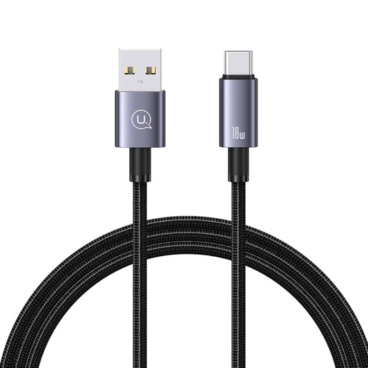 USAMS US-SJ663 USB To Type-C 3A Fast Charge Data Cable, Length: 1.2m(Black) - USB-C & Type-C Cable by USAMS | Online Shopping UK | buy2fix