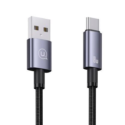 USAMS US-SJ663 USB To Type-C 3A Fast Charge Data Cable, Length: 1.2m(Black) - USB-C & Type-C Cable by USAMS | Online Shopping UK | buy2fix