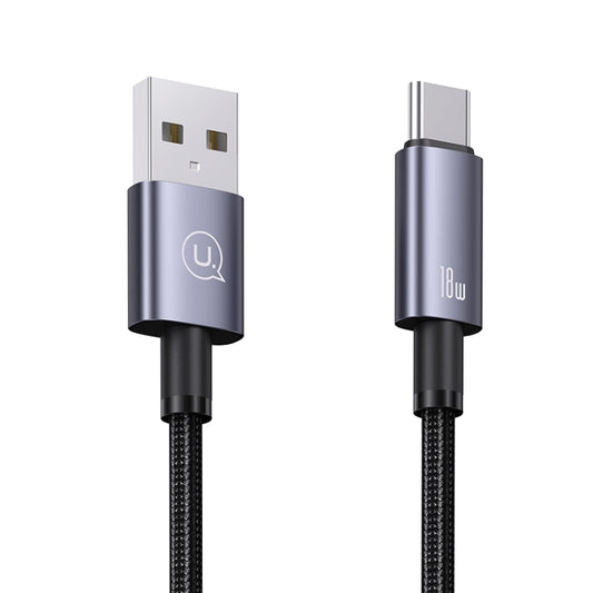 USAMS US-SJ663 USB To Type-C 3A Fast Charge Data Cable, Length: 1.2m(Black) - USB-C & Type-C Cable by USAMS | Online Shopping UK | buy2fix