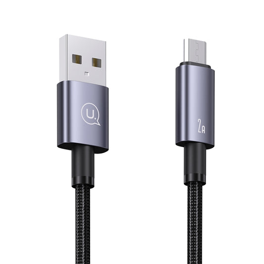 USAMS US-SJ670 USB To Micro USB 2A Fast Charge Data Cable, Length: 2m(Black) - Micro USB Cable by USAMS | Online Shopping UK | buy2fix