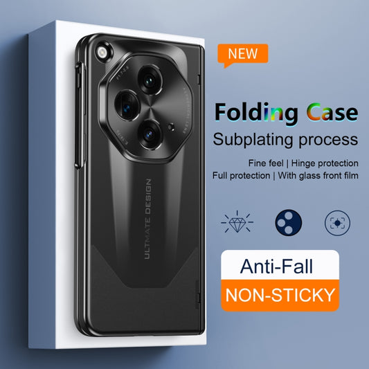 For OPPO Find N3 / OnePlus Open Integrated Frosted Electroplating Full Coverage Phone Case with Pen/Pen Slots(Black) - OnePlus Cases by buy2fix | Online Shopping UK | buy2fix