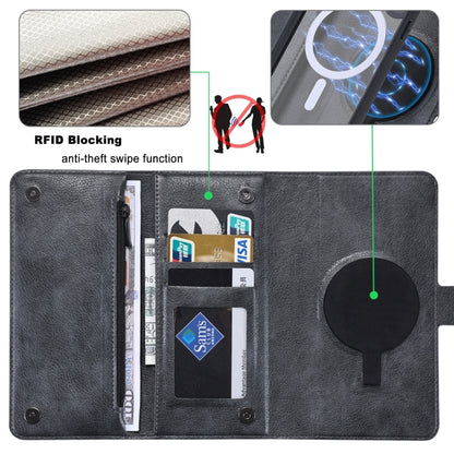 For iPhone 13 ViLi GV Series MagSafe Magnetic Zipper Leather Phone Case(Black) - iPhone 13 Cases by ViLi | Online Shopping UK | buy2fix