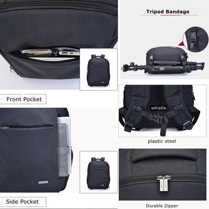 CADeN W9 Travel Lens Pouch Bag Drone Camera Backpack Bag(Black) - Backpack by CADeN | Online Shopping UK | buy2fix