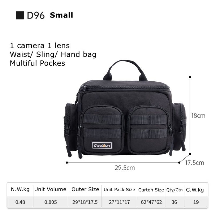Cwatcun D96 Waist Camera Bag Sling Shoulder Camera Bag, Size:29.5 x 17.5 x 18cm(Black) - Strap Satchel by Cwatcun | Online Shopping UK | buy2fix