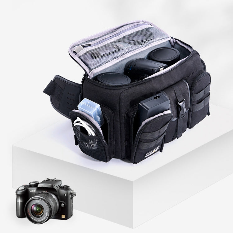 Cwatcun D96 Waist Camera Bag Sling Shoulder Camera Bag, Size:29.5 x 17.5 x 18cm(Black) - Strap Satchel by Cwatcun | Online Shopping UK | buy2fix