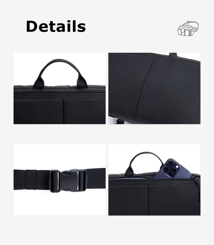 Cwatcun D96 Waist Camera Bag Sling Shoulder Camera Bag, Size:29.5 x 17.5 x 18cm(Black) - Strap Satchel by Cwatcun | Online Shopping UK | buy2fix