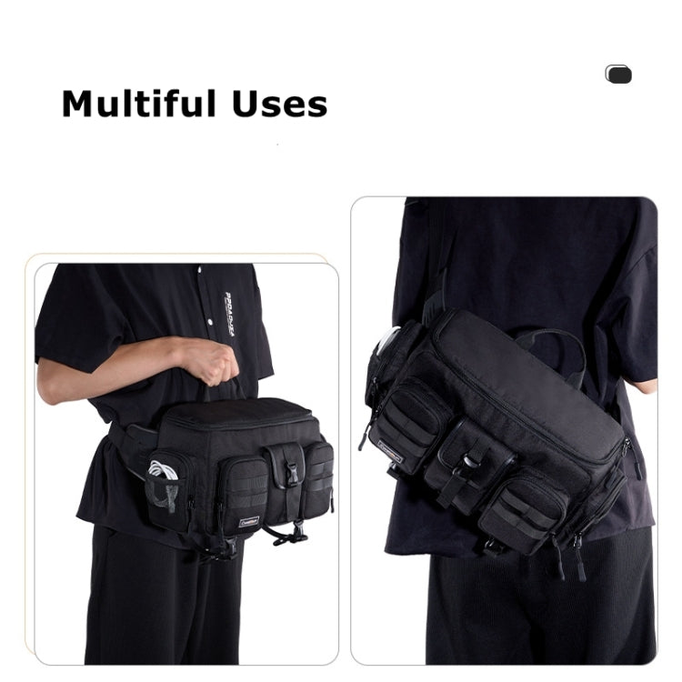Cwatcun D96 Waist Camera Bag Sling Shoulder Camera Bag, Size:29.5 x 17.5 x 18cm(Black) - Strap Satchel by Cwatcun | Online Shopping UK | buy2fix