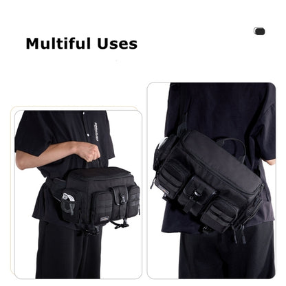Cwatcun D96 Waist Camera Bag Sling Shoulder Camera Bag, Size:29.5 x 17.5 x 18cm(Black) - Strap Satchel by Cwatcun | Online Shopping UK | buy2fix