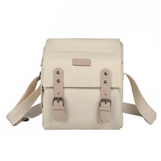 Cwatcun N1 Retro Multifunctional Canvas Waterproof Digital Camera Photography Bag, Size:18 x 12.5 x 21cm Beige - Strap Satchel by Cwatcun | Online Shopping UK | buy2fix