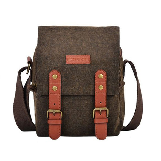 Cwatcun N1 Retro Multifunctional Canvas Waterproof Digital Camera Photography Bag, Size:18 x 12.5 x 21cm Coffee