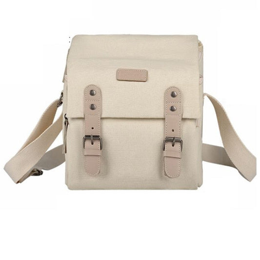 Cwatcun N1 Retro Multifunctional Canvas Waterproof Digital Camera Photography Bag, Size:22.5 x 14.5 x 27cm Beige - Strap Satchel by Cwatcun | Online Shopping UK | buy2fix