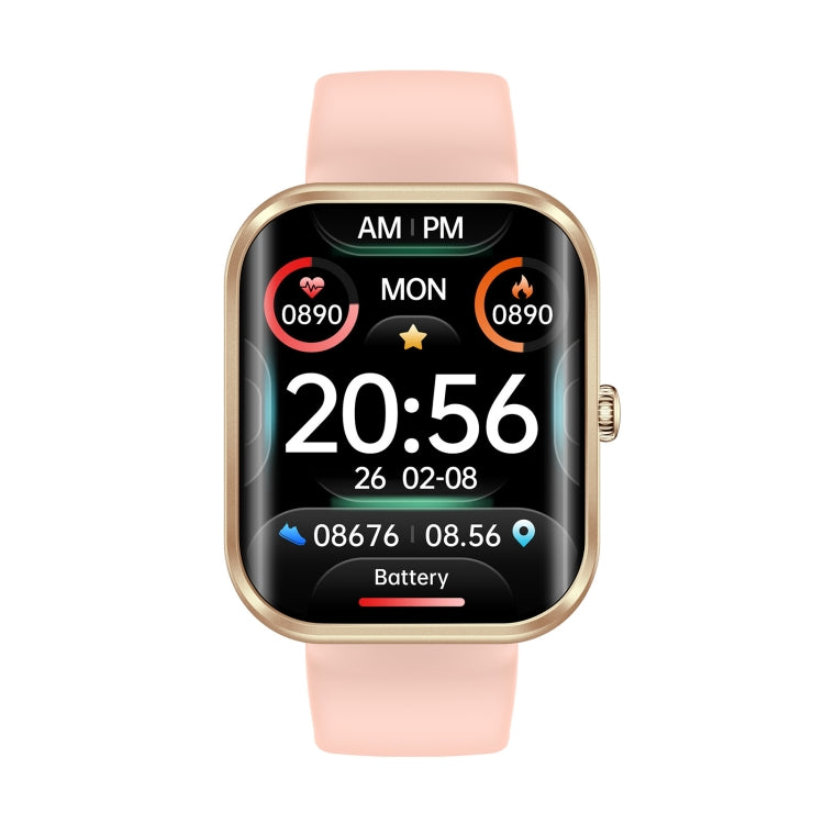 AK58 1.96 inch Screen Bluetooth Smart Watch, Silicone Band, Support Health Monitoring & 100+ Sports Modes(Gold) by buy2fix