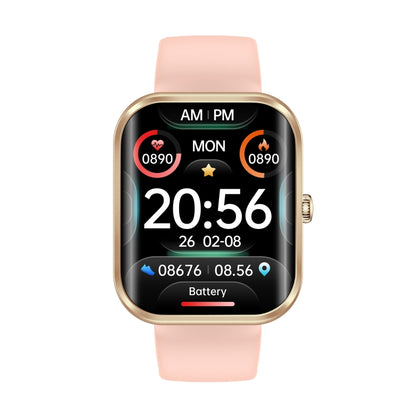 AK58 1.96 inch Screen Bluetooth Smart Watch, Silicone Band, Support Health Monitoring & 100+ Sports Modes(Gold) by buy2fix