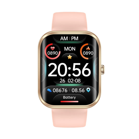 AK58 1.96 inch Screen Bluetooth Smart Watch, Silicone Band, Support Health Monitoring & 100+ Sports Modes(Gold) by buy2fix