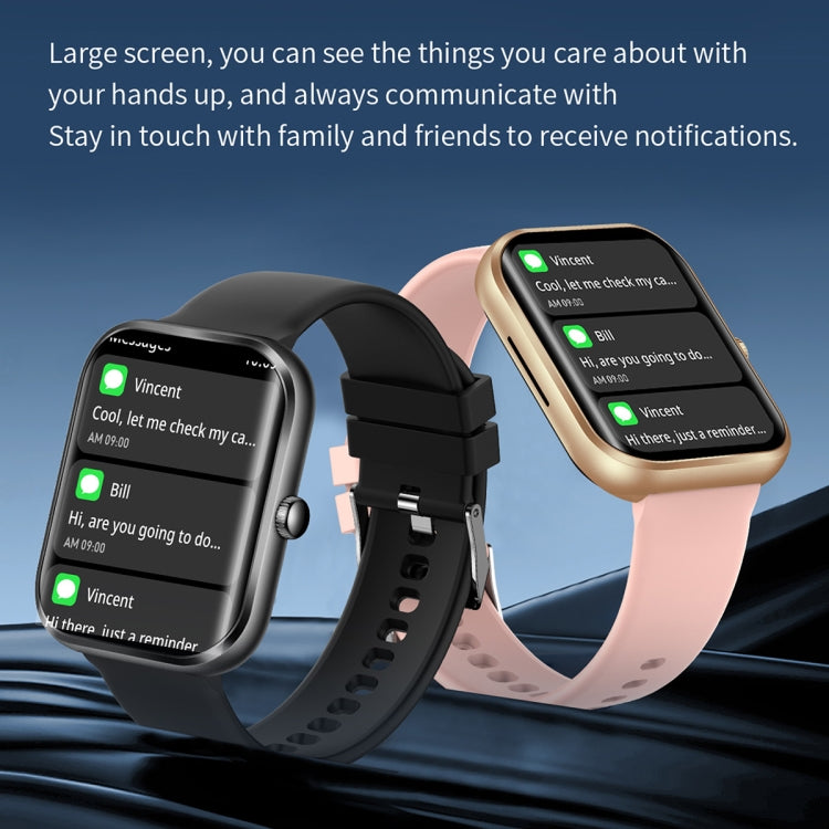 AK58 1.96 inch Screen Bluetooth Smart Watch, Silicone Band, Support Health Monitoring & 100+ Sports Modes(Gold) by buy2fix