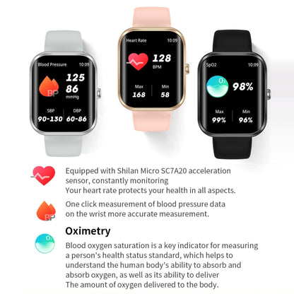 AK58 1.96 inch Screen Bluetooth Smart Watch, Silicone Band, Support Health Monitoring & 100+ Sports Modes(Silver) by buy2fix