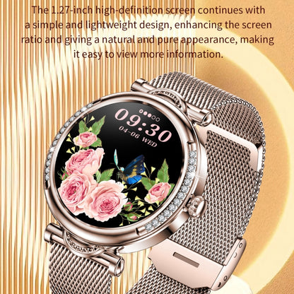 CF32 1.27 inch Screen Lady Smart Watch, Steel Band, Support Female Physiology Monitoring & 100+ Sports Modes(Silver) - Smart Watches by buy2fix | Online Shopping UK | buy2fix