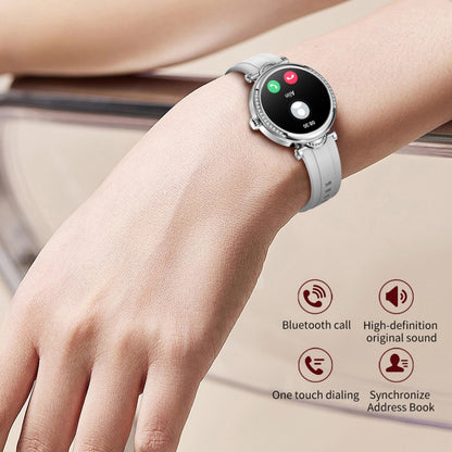 CF32 1.27 inch Screen Lady Smart Watch, Steel Band, Support Female Physiology Monitoring & 100+ Sports Modes(Silver) - Smart Watches by buy2fix | Online Shopping UK | buy2fix