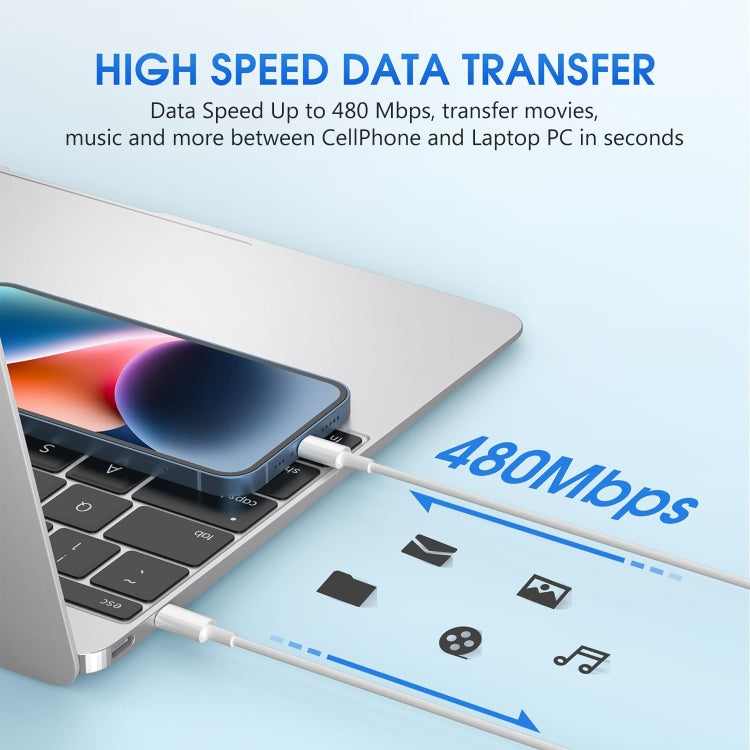 Type-C to 8 Pin Fast Charging Data Cable, Length: 1m by buy2fix