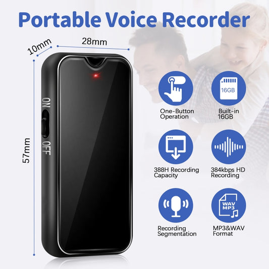 L17 Magnetic Pendant HD Recorder, Capacity:16GB - Recording Pen by buy2fix | Online Shopping UK | buy2fix