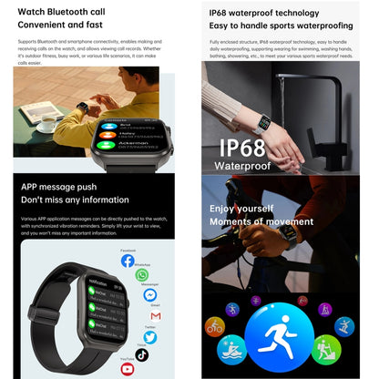 NX15 Smart Watch, 1.96 inch, BT Call / Heart Rate / Blood Pressure / Blood Oxygen(Blue) by buy2fix