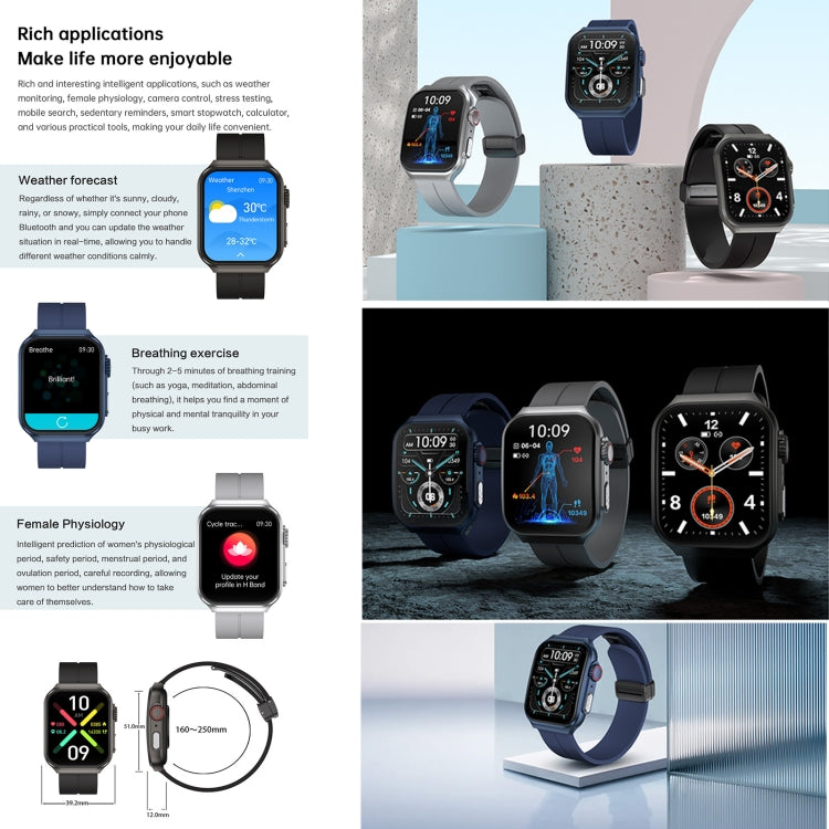 NX15 Smart Watch, 1.96 inch, BT Call / Heart Rate / Blood Pressure / Blood Oxygen(Blue) by buy2fix