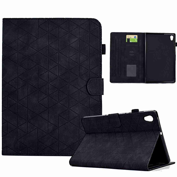 For Lenovo Tab M10 HD 2nd Gen Rhombus TPU Smart Leather Tablet Case(Black) - Lenovo by buy2fix | Online Shopping UK | buy2fix