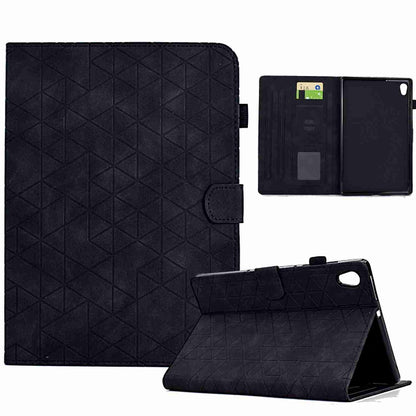 For Lenovo Tab M10 HD 2nd Gen Rhombus TPU Smart Leather Tablet Case(Black) - Lenovo by buy2fix | Online Shopping UK | buy2fix