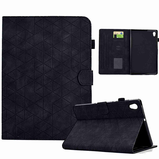 For Lenovo Tab M10 HD 2nd Gen Rhombus TPU Smart Leather Tablet Case(Black) - Lenovo by buy2fix | Online Shopping UK | buy2fix