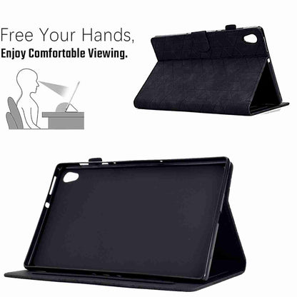 For Lenovo Tab M10 HD 2nd Gen Rhombus TPU Smart Leather Tablet Case(Black) - Lenovo by buy2fix | Online Shopping UK | buy2fix