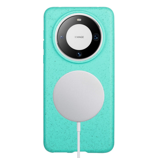 For Huawei Mate 60 Wheat MagSafe Magnetic Straw Material + TPU Phone Case(Green) - Huawei Cases by buy2fix | Online Shopping UK | buy2fix
