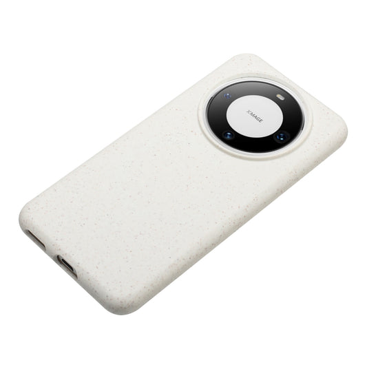 For Huawei Mate 60 Wheat MagSafe Magnetic Straw Material + TPU Phone Case(White) - Huawei Cases by buy2fix | Online Shopping UK | buy2fix
