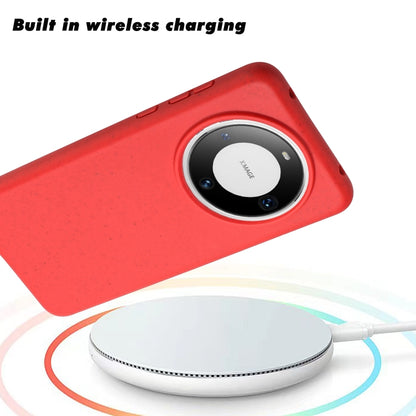 For Huawei Mate 60 Wheat MagSafe Magnetic Straw Material + TPU Phone Case(Red) - Huawei Cases by buy2fix | Online Shopping UK | buy2fix