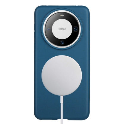 For Huawei Mate 60 Wheat MagSafe Magnetic Straw Material + TPU Phone Case(Blue) - Huawei Cases by buy2fix | Online Shopping UK | buy2fix