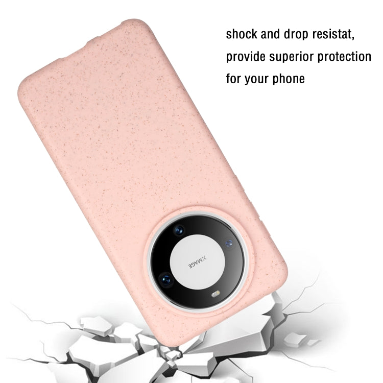 For Huawei Mate 60 Wheat MagSafe Magnetic Straw Material + TPU Phone Case(Pink) - Huawei Cases by buy2fix | Online Shopping UK | buy2fix