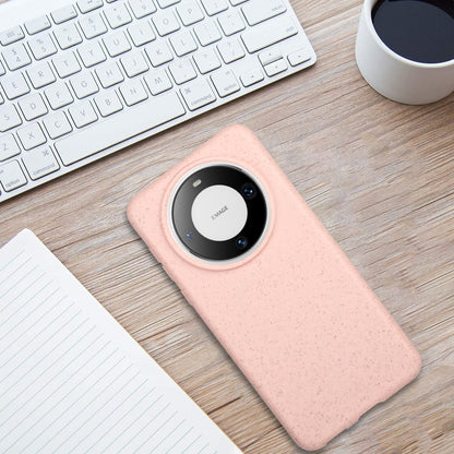 For Huawei Mate 60 Wheat MagSafe Magnetic Straw Material + TPU Phone Case(Pink) - Huawei Cases by buy2fix | Online Shopping UK | buy2fix